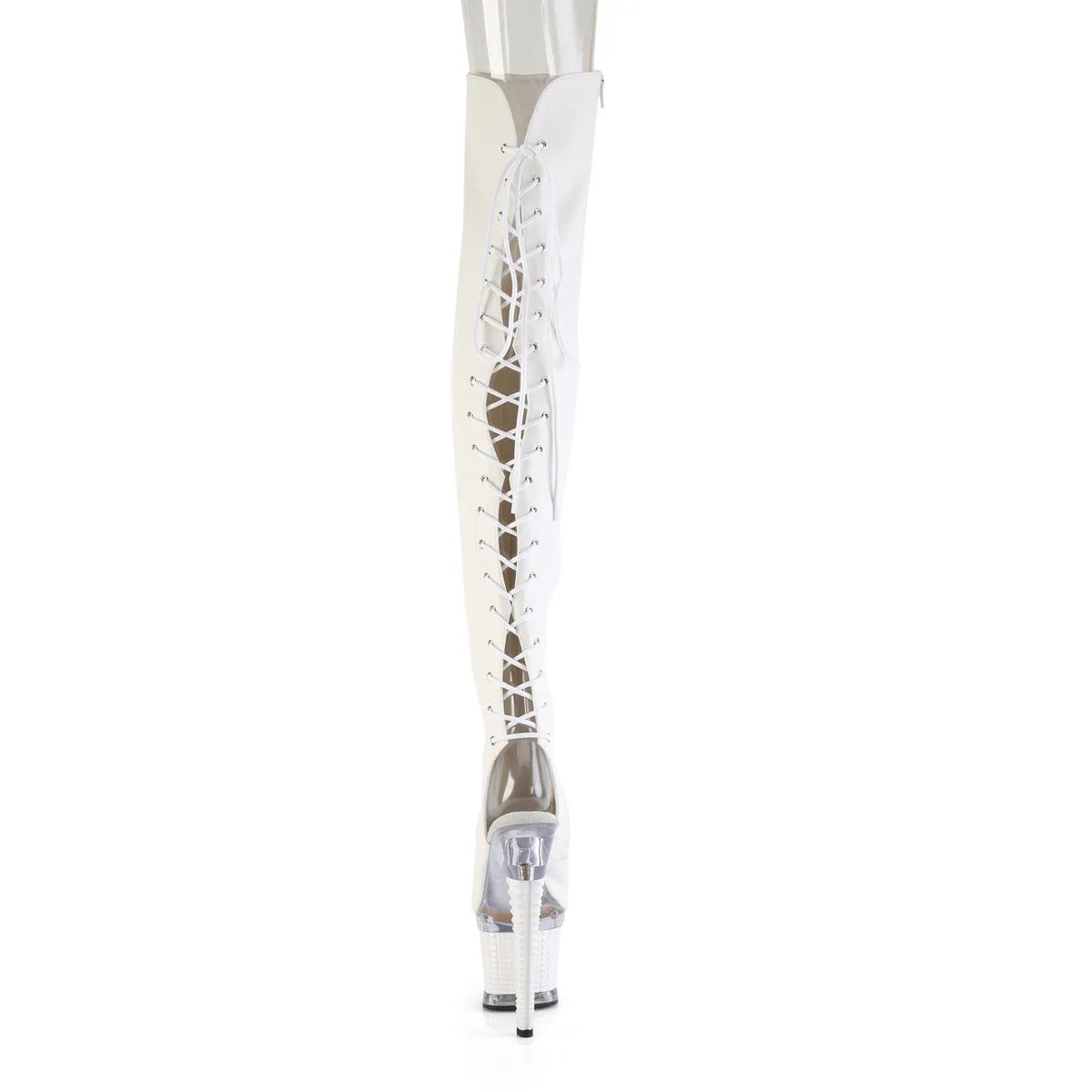 SPECTATOR-3030  White Faux Leather/Clear-White Matte