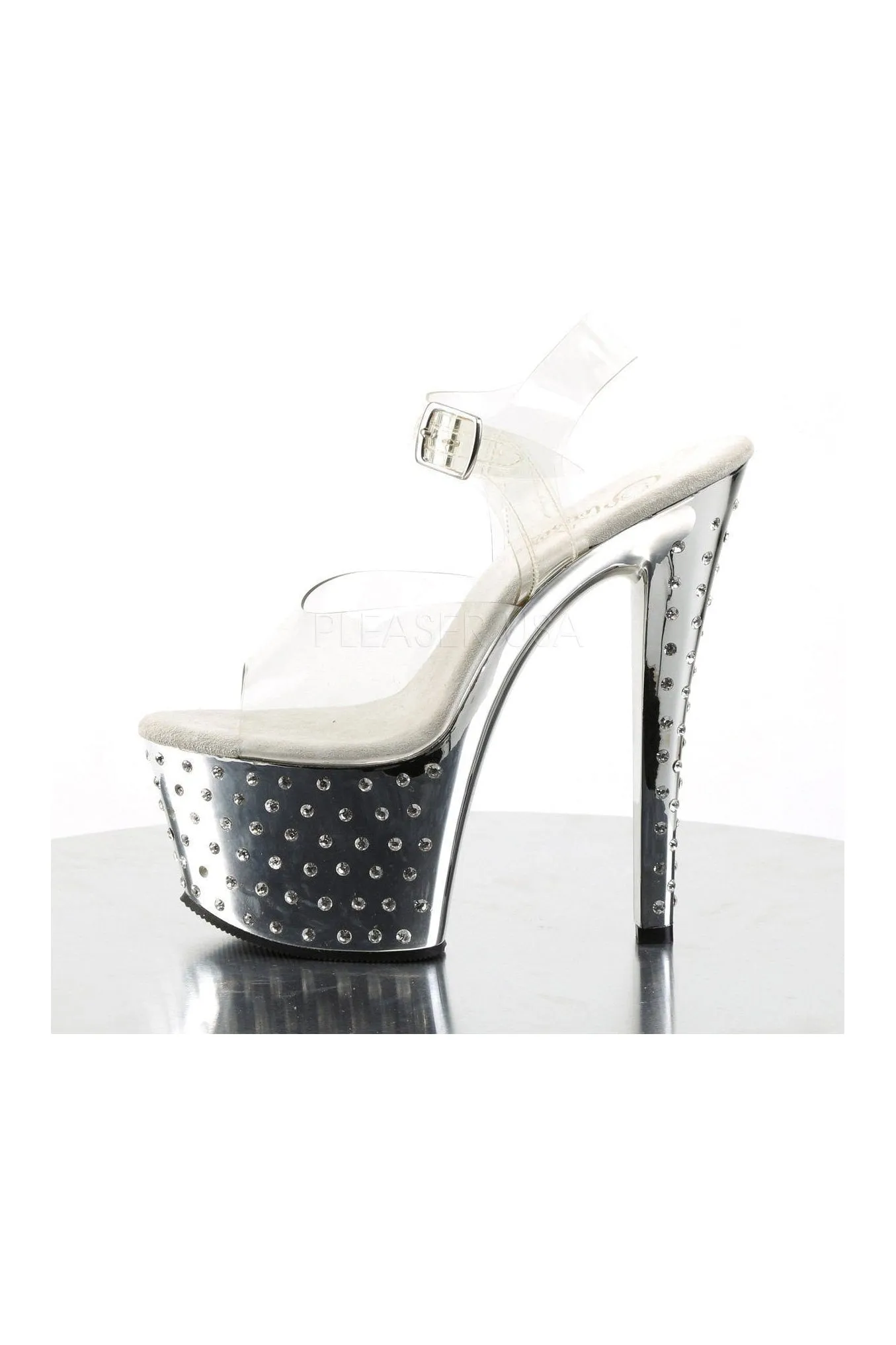 STARDUST-708 Platform Sandal  | Clear Vinyl