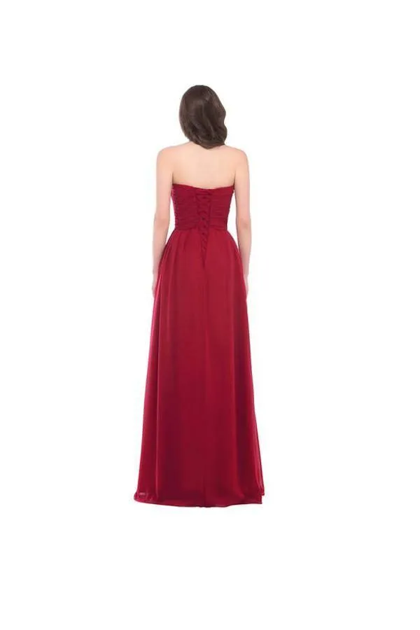 Strapless Long Evening Dress with Appliques Prom Dresses PG276