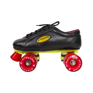 STRAUSS Gripper Skating Shoes - Fixed Body Roller Skates | Adjustable Fit | Size 5 | Red/Black
