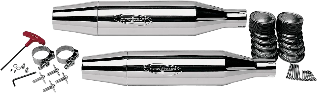 SuperTrapp 628-78088 Tapered Chrome Slip-Ons - Chrome