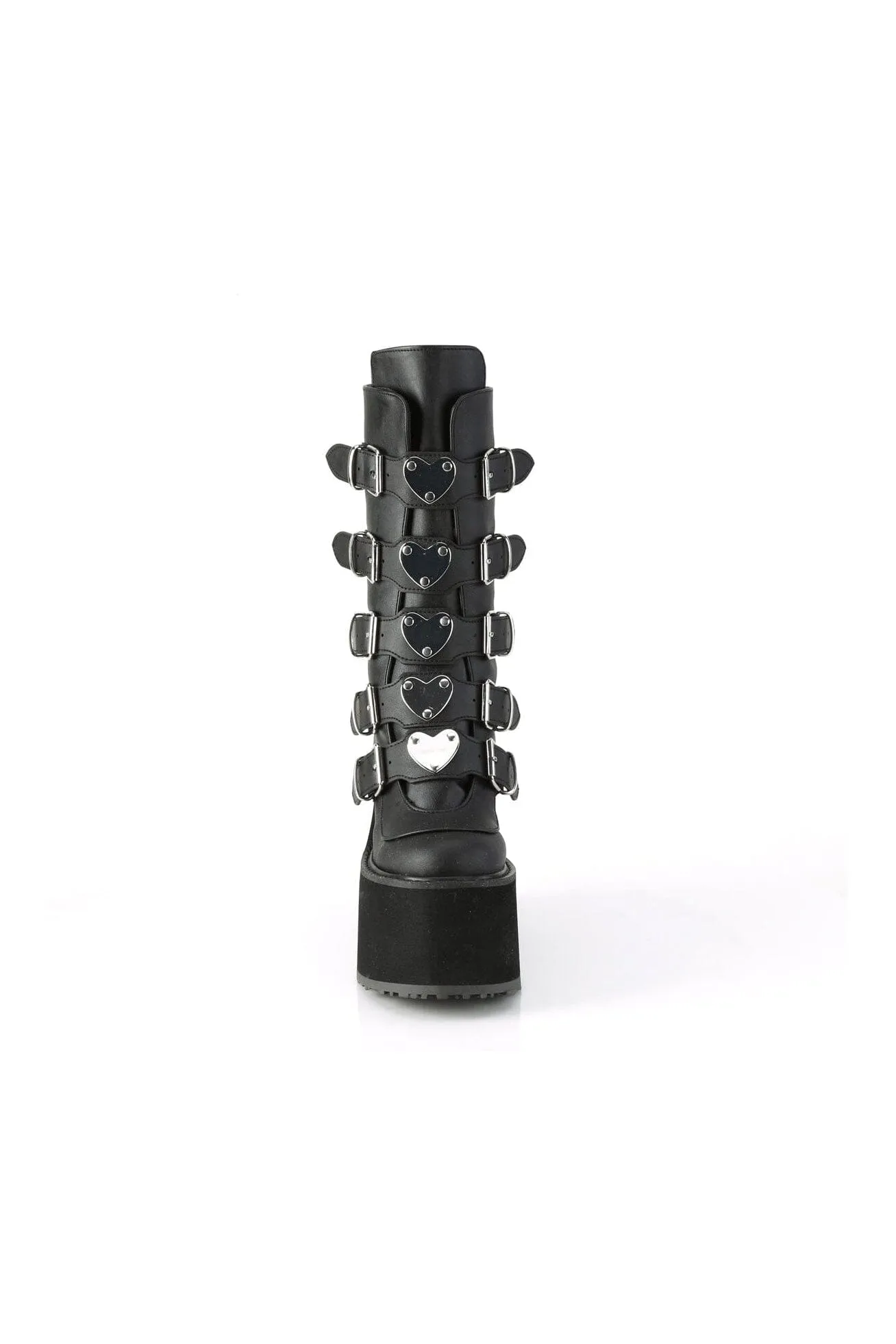 SWING-230 Black Vegan Leather Knee Boot