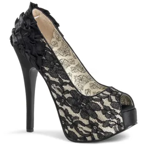 TEEZE-19  Champagne Satin-Black Lace