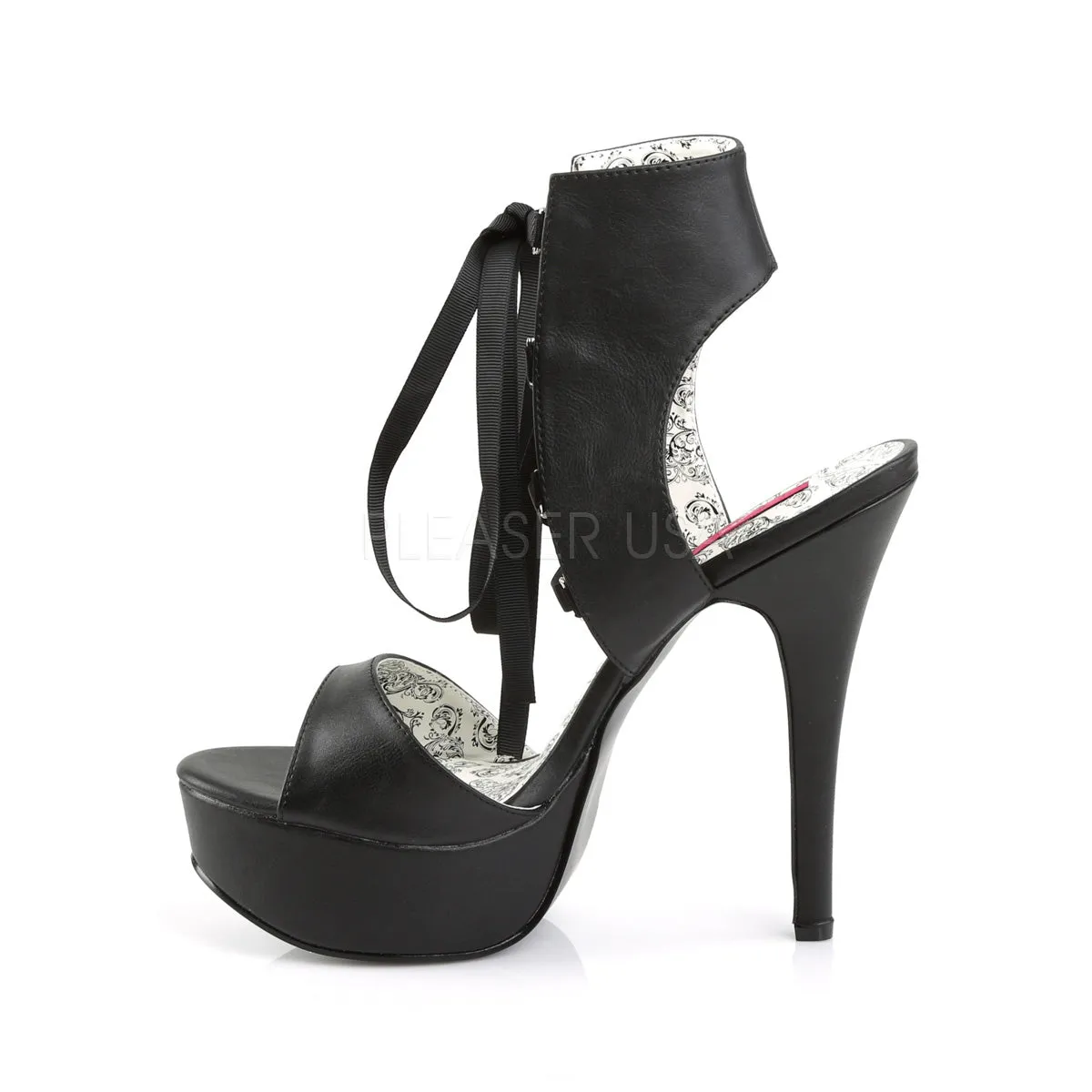 TEEZE-49W  Black Faux Leather