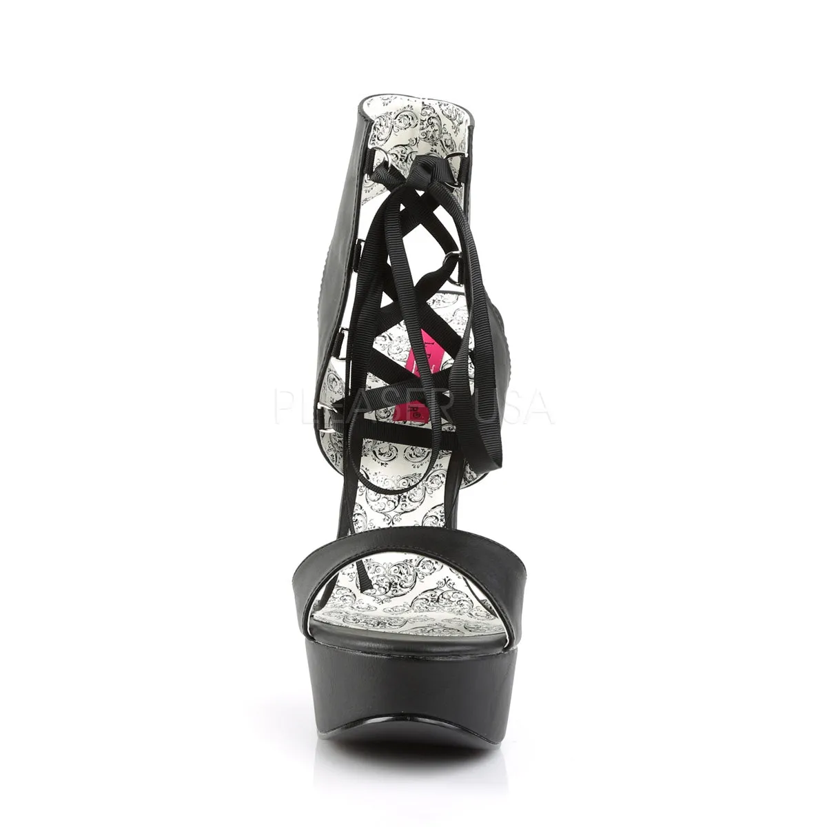 TEEZE-49W  Black Faux Leather