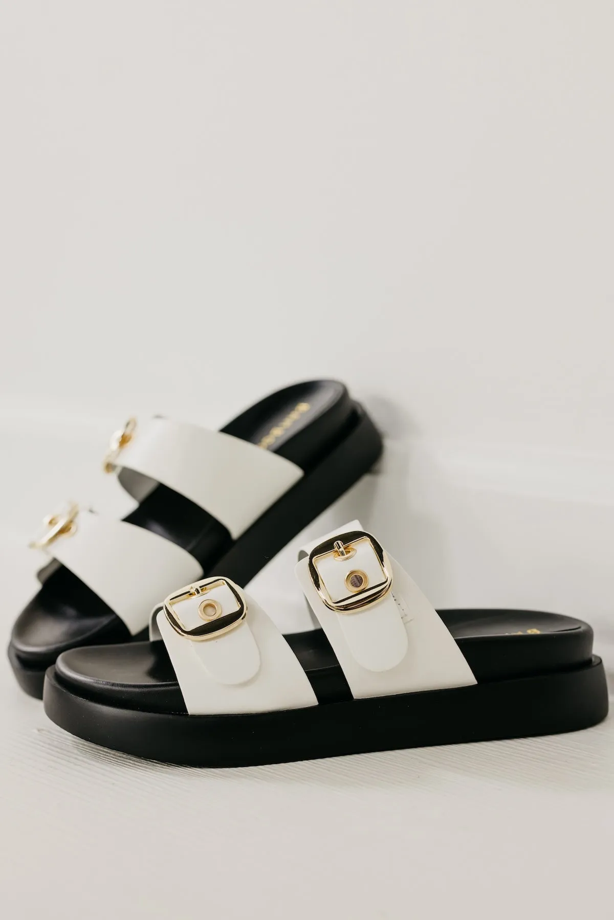 The Hottie Chunky Slip On Two Strap Sandal