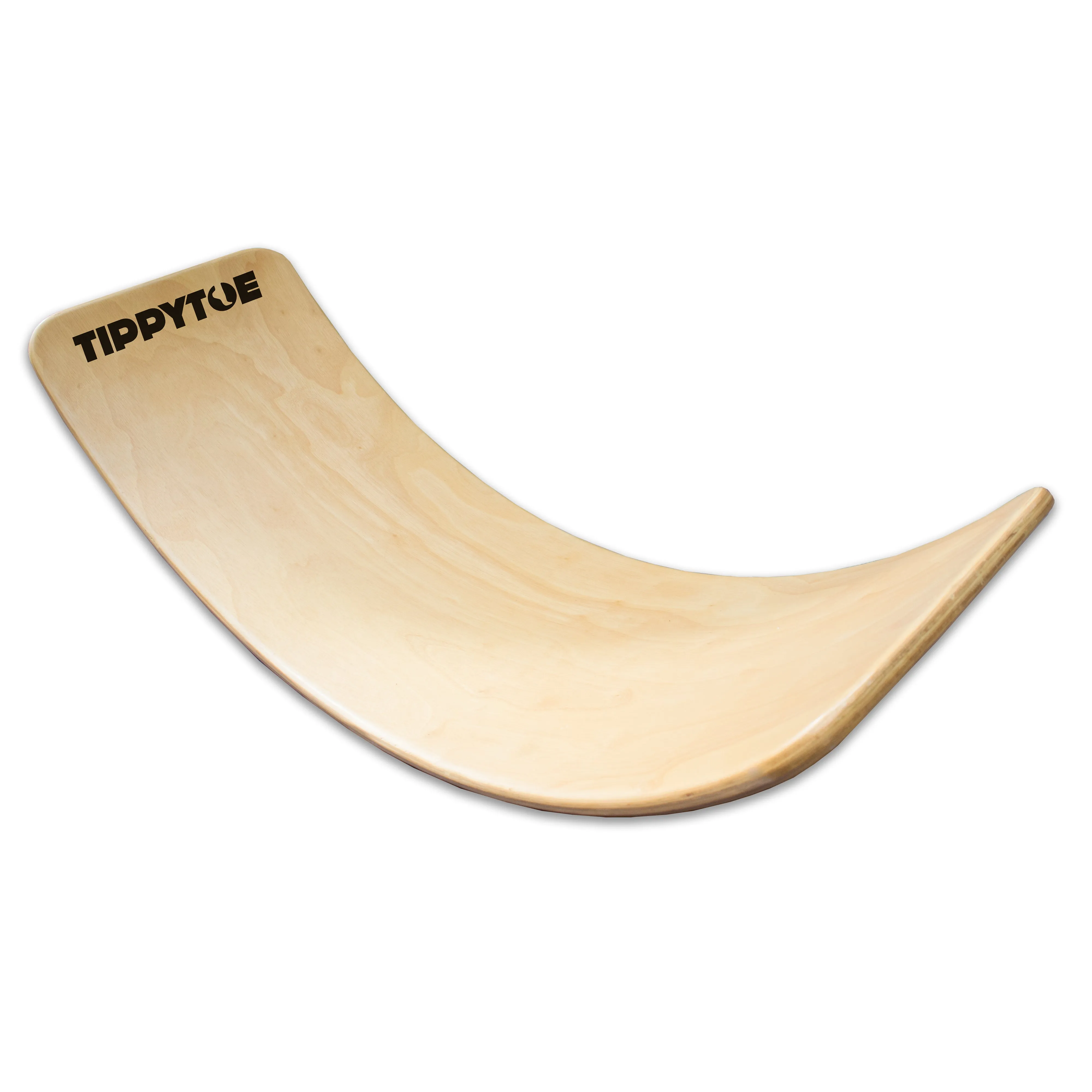 TippyToe Kids Balance Board Wooden Wobble Board, Toddler, Yoga Curvy Board,Rocker Board Natural Wood for Kids,Adults