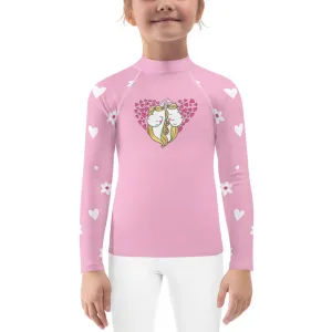 Unicorns on Pink - Valentine's Day - Kids Rash Guard