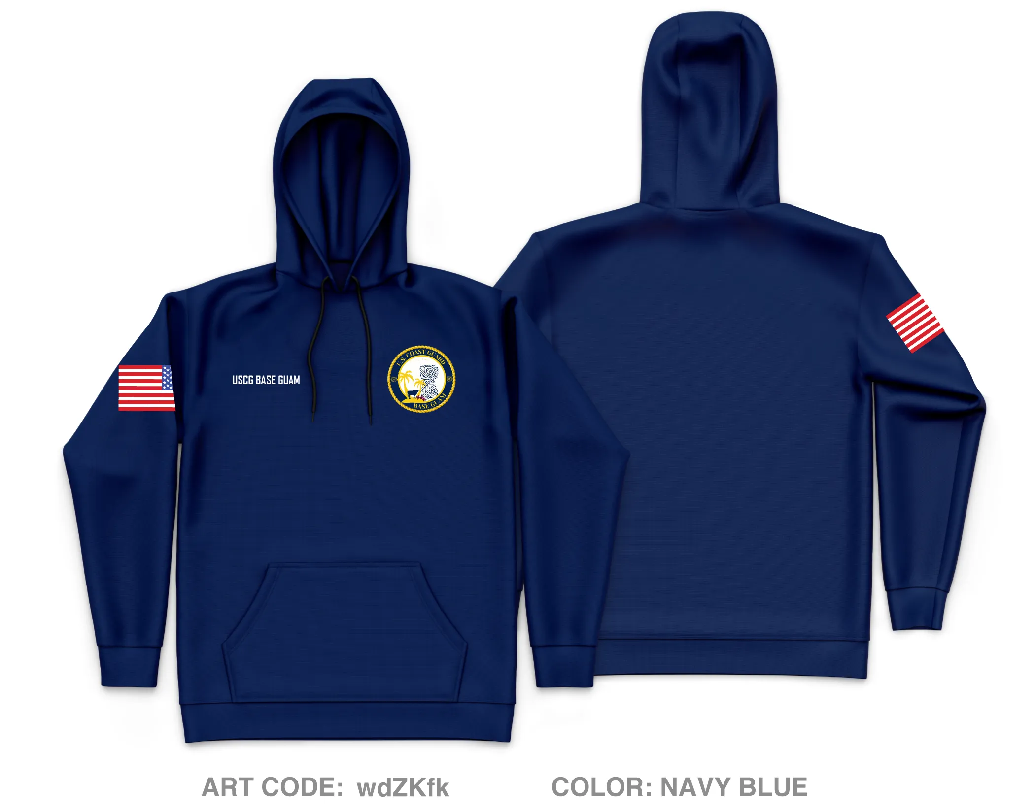 USCG Base Guam Core Men's Hooded Performance Sweatshirt - wdZKfk