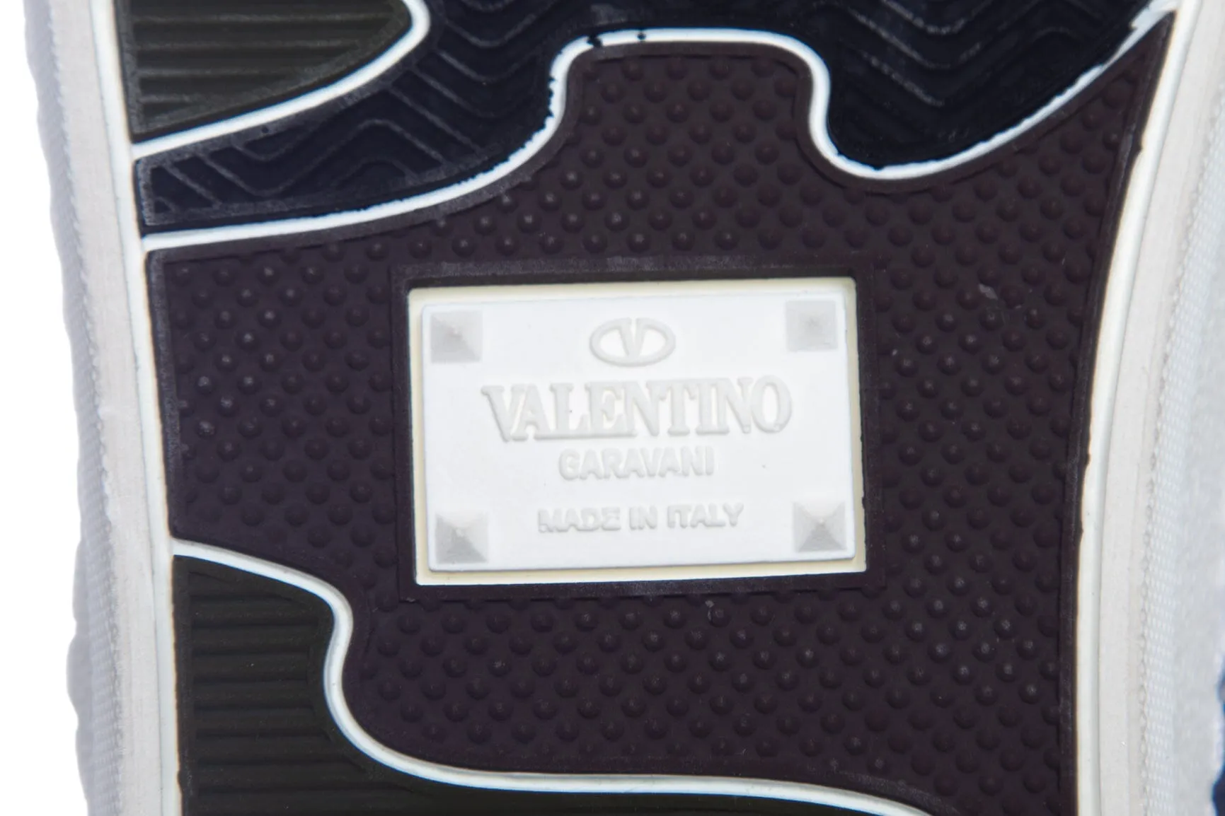 Valentino Blue and White Glitter Lace Up Sneakers SZ 37