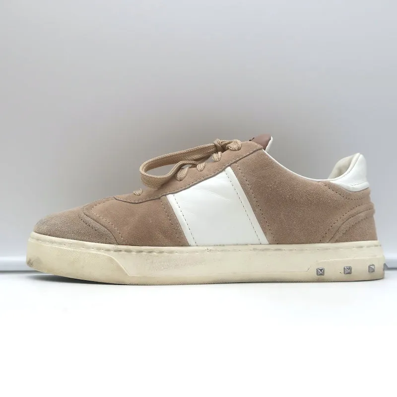 Valentino Flycrew Low Top Sneakers Blush Suede Size 38.5
