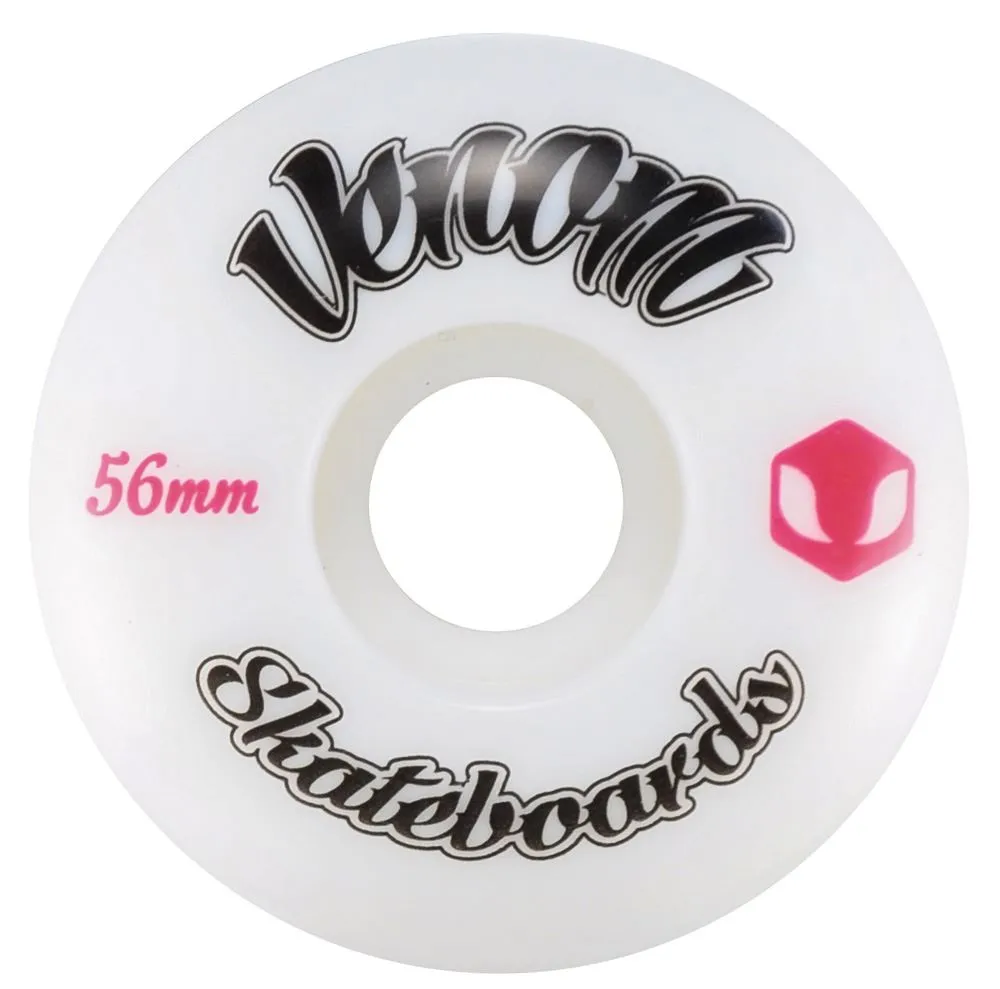 Venom Skateboards Logo White Skateboard Wheels & Skatewarehouse ABEC 11 Bearings Pack   Bolts!