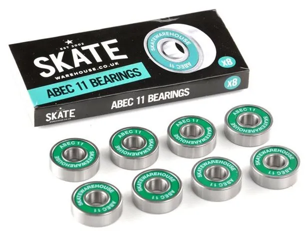 Venom Skateboards Logo White Skateboard Wheels & Skatewarehouse ABEC 11 Bearings Pack   Bolts!