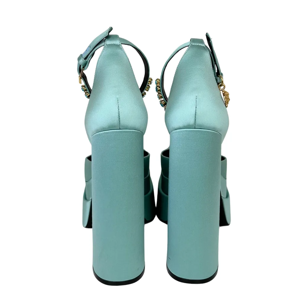 Versace Sea Green Platform Shoes, 39