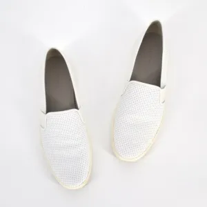 Vince Blair Perforated Leather Slip On Sneaker White Women's US 9 / 39