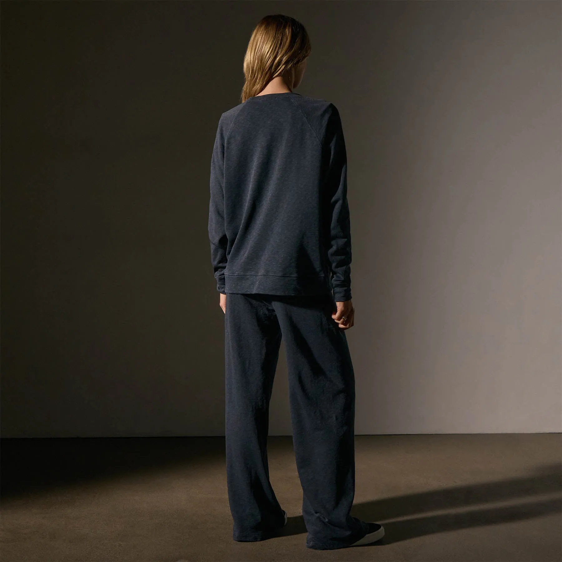 Vintage French Terry Relaxed Sweatshirt - Blue Noir Pigment