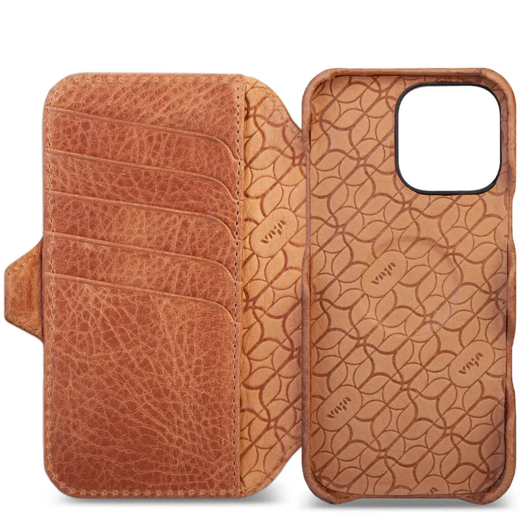 Wallet - iPhone 16 Pro Max leather case V-Mag