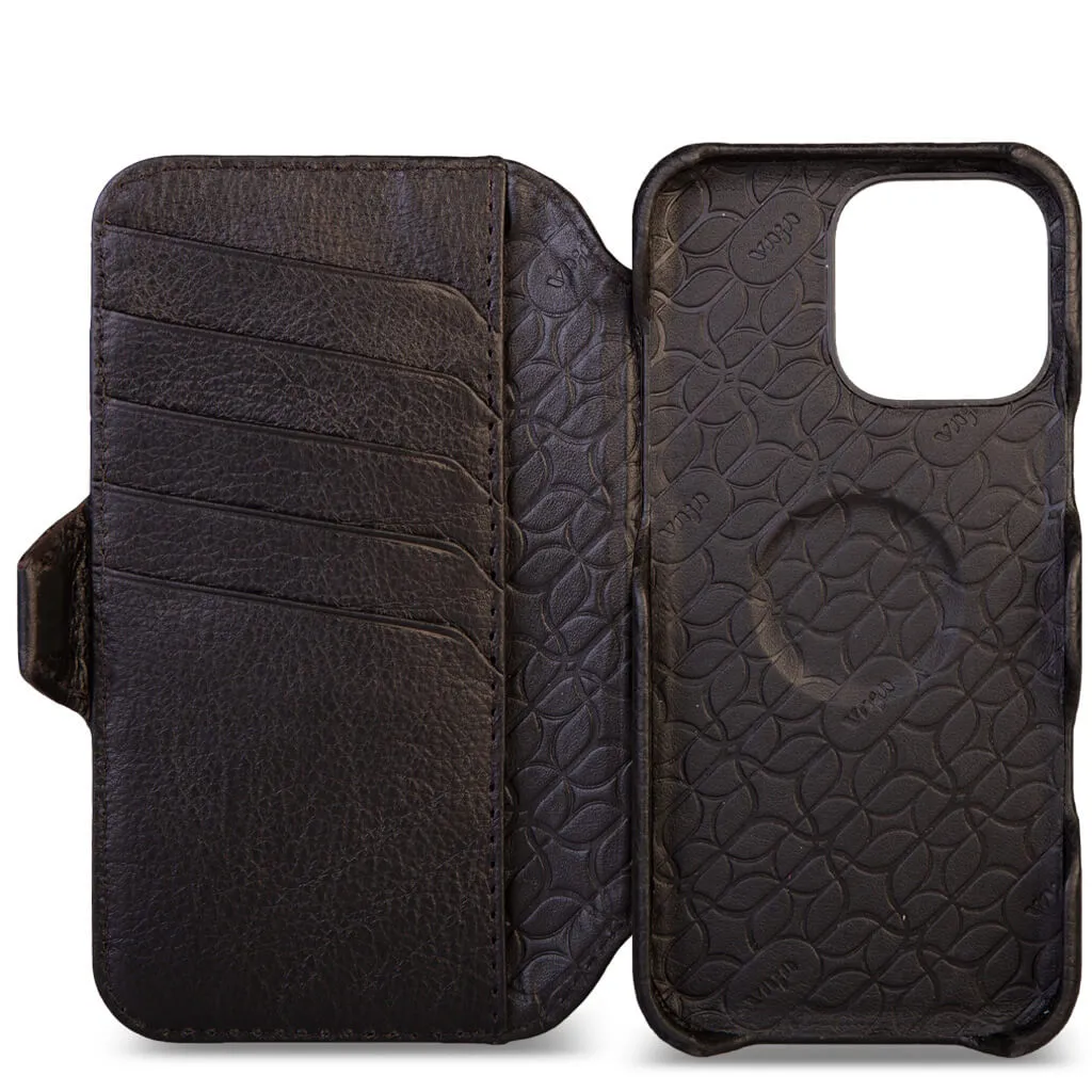 Wallet - iPhone 16 Pro Max leather case V-Mag