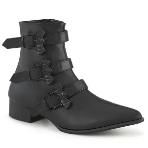 WARLOCK-50-B  Black Vegan Leather