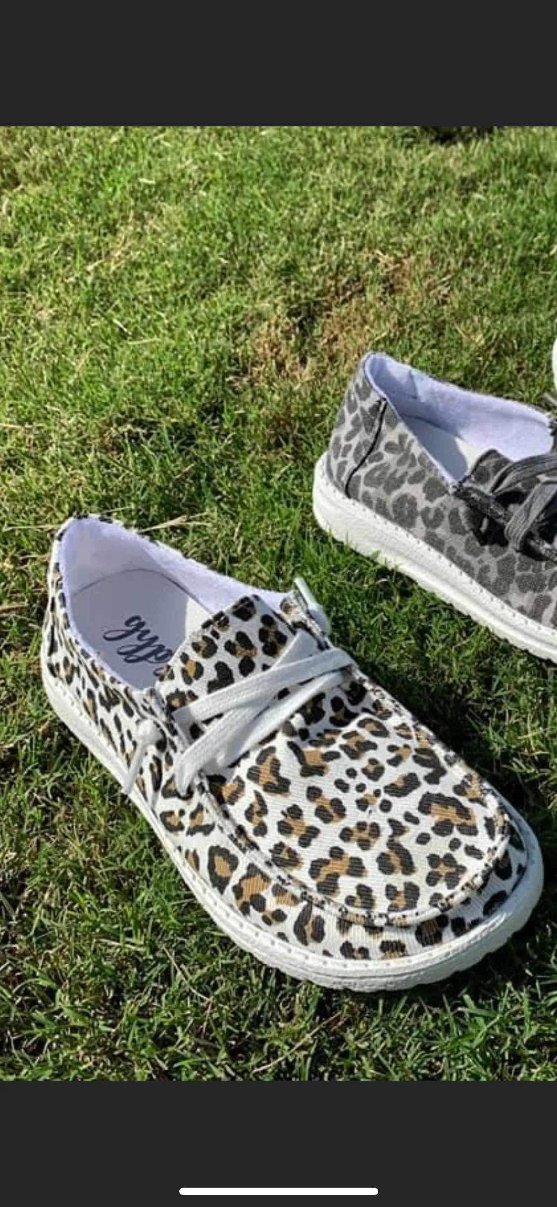 White Leopard Slip Ons