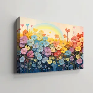 Wildflowers on Canvas, Colorful Wildflower Field Art Print 02, Minimalist Flower Wall Art, Abstract Wall Art, Watercolor flowers, Floral Print, Classic, Rustic Farmhouse, Wildflower Home Decor, Flower Painting Canvas, Floral Wall Art