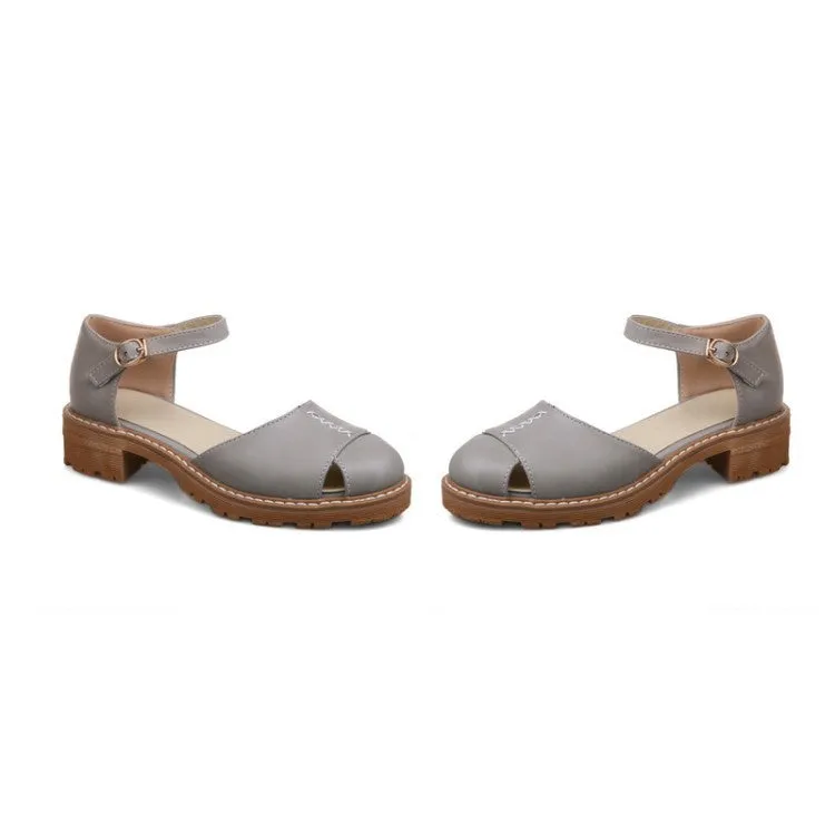 Women's Ankle Straps Covered Toe Sandals Dress Shoes for Summer 8849