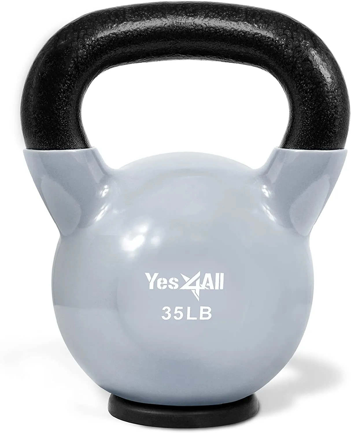 Yes4All Vinyl Coated Kettlebell With Protective Rubber Base, Strength Training Kettlebells for Weightlifting, Conditioning, Strength & Core Training (05Lb - Pink)