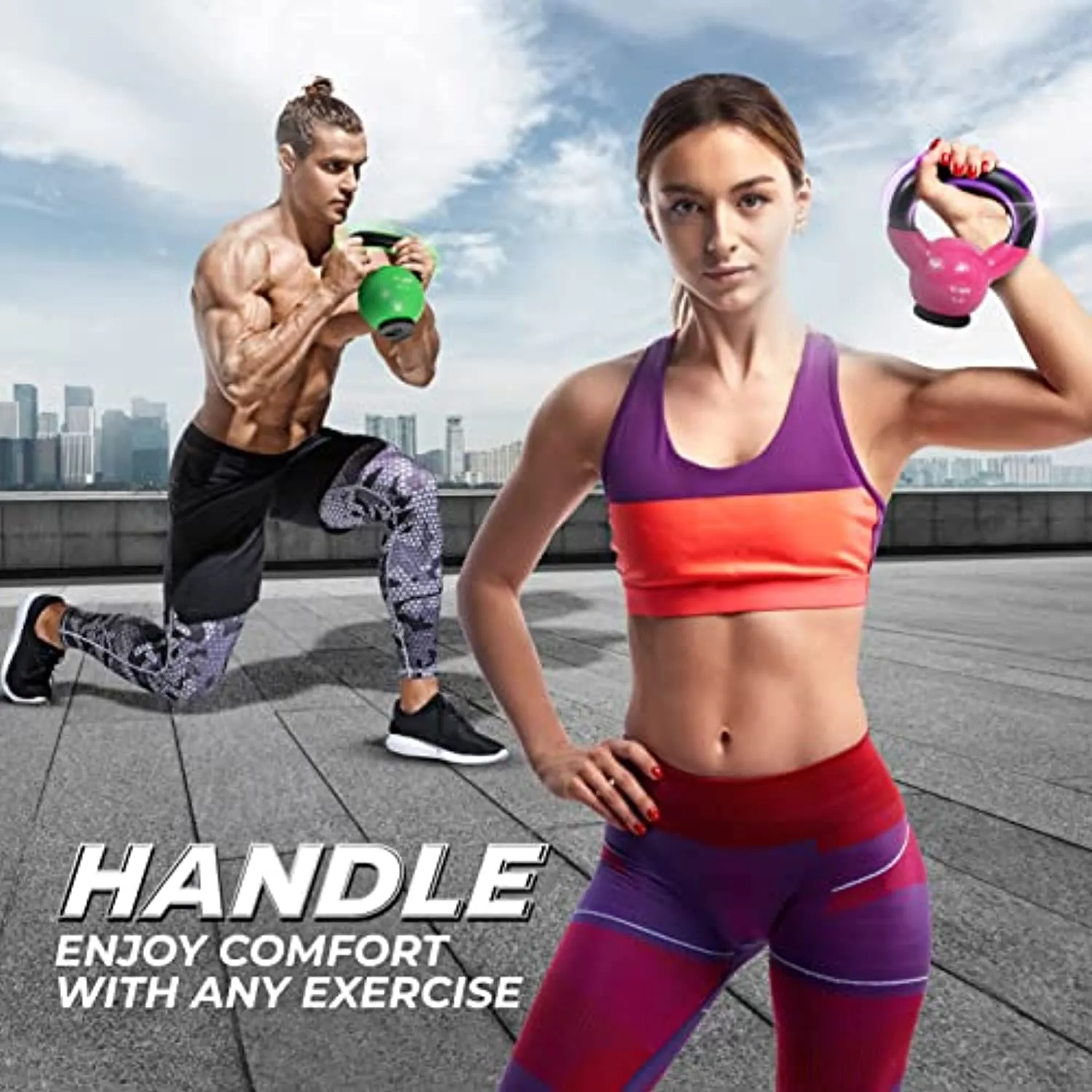 Yes4All Vinyl Coated Kettlebell With Protective Rubber Base, Strength Training Kettlebells for Weightlifting, Conditioning, Strength & Core Training (05Lb - Pink)