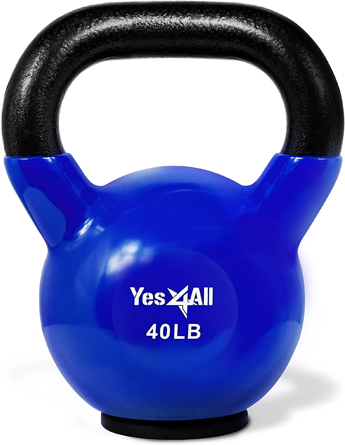 Yes4All Vinyl Coated Kettlebell With Protective Rubber Base, Strength Training Kettlebells for Weightlifting, Conditioning, Strength & Core Training (05Lb - Pink)