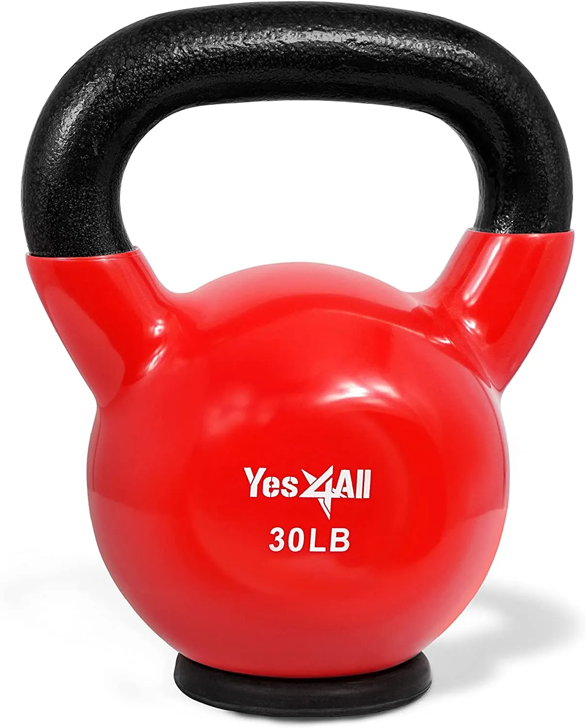 Yes4All Vinyl Coated Kettlebell With Protective Rubber Base, Strength Training Kettlebells for Weightlifting, Conditioning, Strength & Core Training (05Lb - Pink)