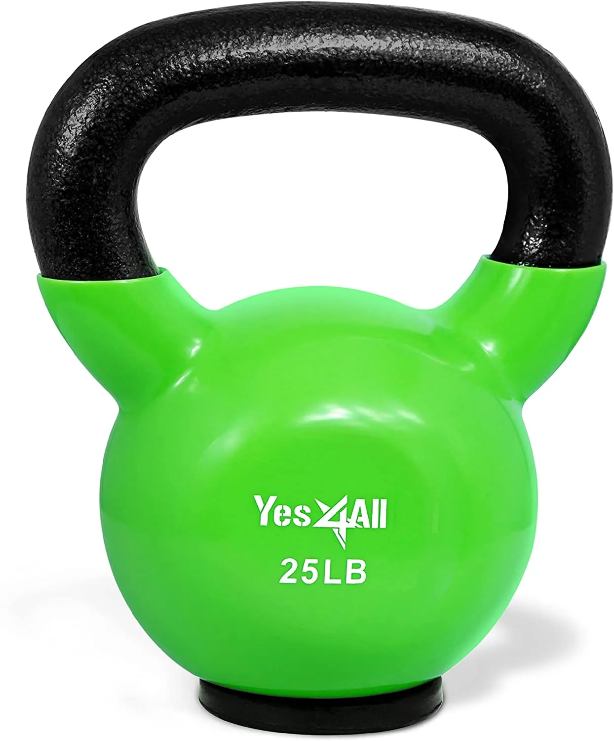 Yes4All Vinyl Coated Kettlebell With Protective Rubber Base, Strength Training Kettlebells for Weightlifting, Conditioning, Strength & Core Training (05Lb - Pink)