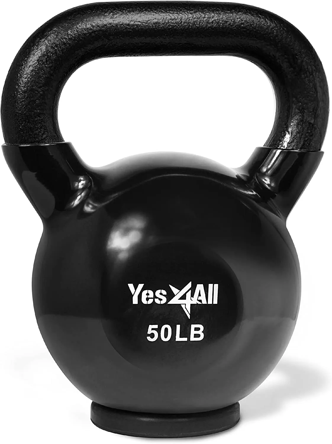 Yes4All Vinyl Coated Kettlebell With Protective Rubber Base, Strength Training Kettlebells for Weightlifting, Conditioning, Strength & Core Training (05Lb - Pink)