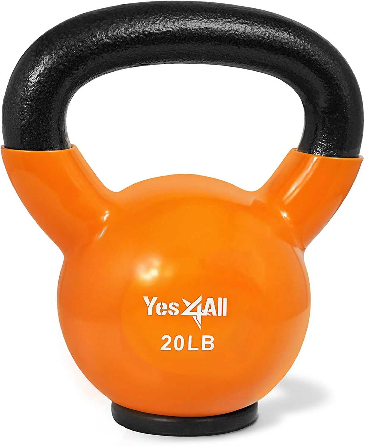 Yes4All Vinyl Coated Kettlebell With Protective Rubber Base, Strength Training Kettlebells for Weightlifting, Conditioning, Strength & Core Training (05Lb - Pink)