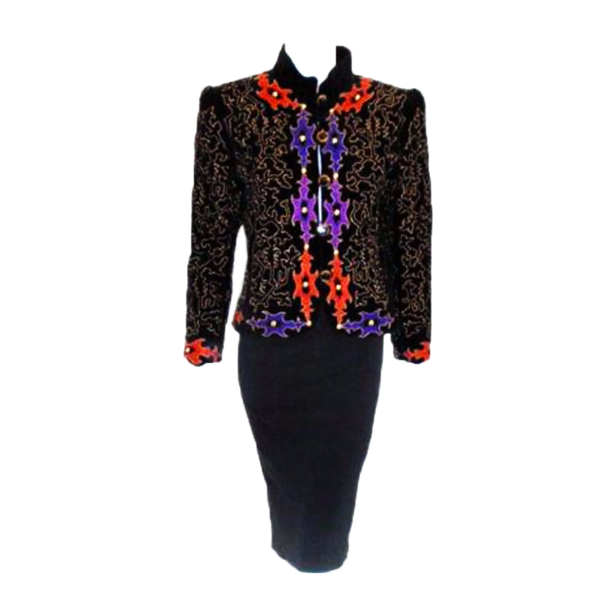 YVES SAINT LAURENT Velvet Evening Jacket with Gold Embroidery
