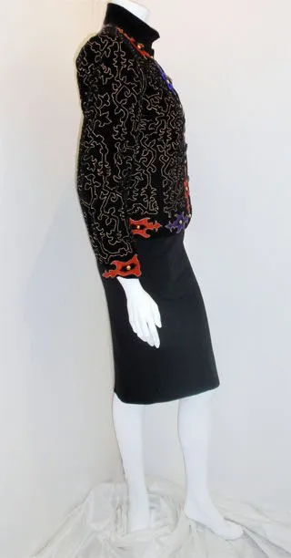 YVES SAINT LAURENT Velvet Evening Jacket with Gold Embroidery