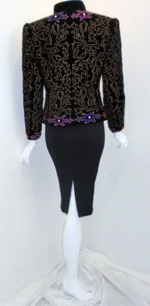 YVES SAINT LAURENT Velvet Evening Jacket with Gold Embroidery